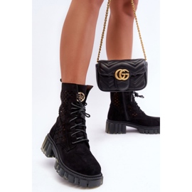 Stivaletti traforati da donna neri nero 1