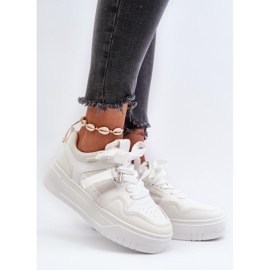 Scarpe sportive con plateau bianche bianco 1