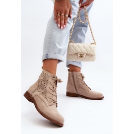 Stivali con tomaia traforata S.Barski Beige Chiaro 2