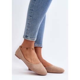 Ballerine da donna in camoscio beige 1