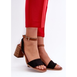 Sandali con tacco da donna Neri nero 1