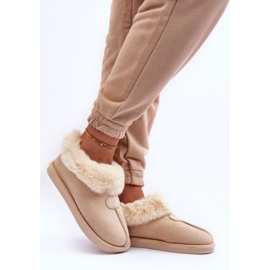 Pantofole slip-on da donna isolanti beige chiaro 1