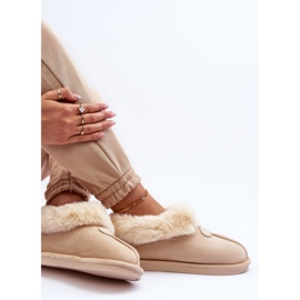 Pantofole slip-on da donna isolanti beige chiaro 2