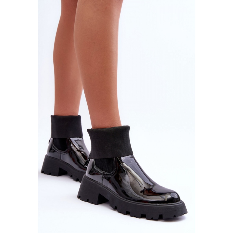 Step in style Stivaletto Chelsea Modello Pavo DES925M Nero Lakier - Entra con stile 1