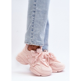 Scarpe sportive rosa con suola massiccia 1