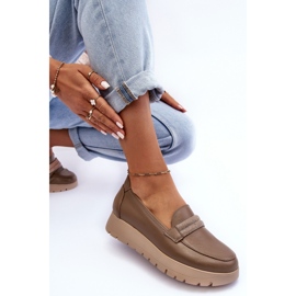 Lemar Scarpe da donna in pelle sulla piattaforma beige 2