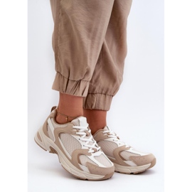 Scarpe sportive da donna beige 1