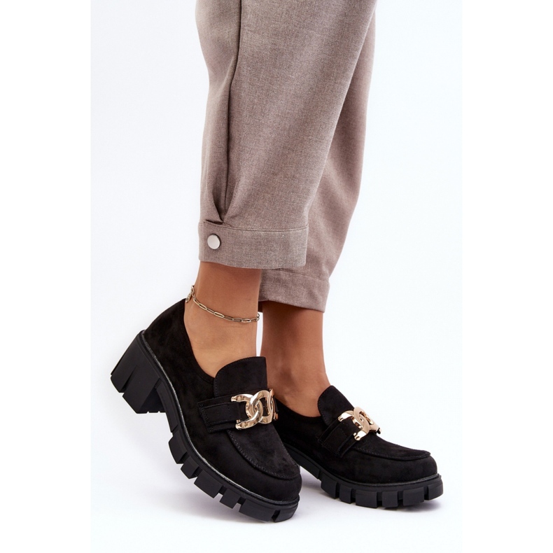 Scarpe col tacco da donna con decorazione Nera nero 1
