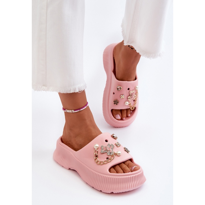 Infradito da donna con decorazioni Rosa 1