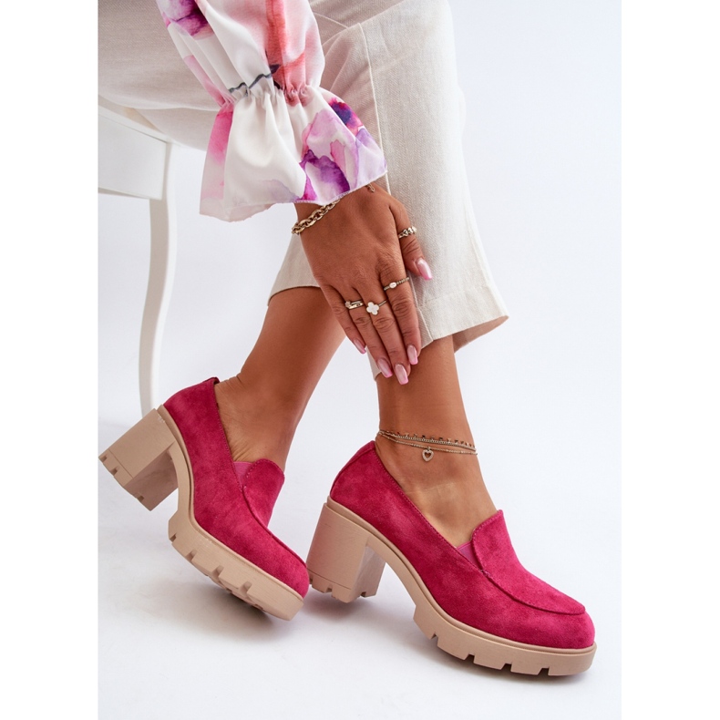 Scarpe da donna con tacco alto e plateau Fucsia rosa 1