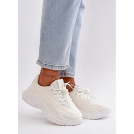 Scarpe sportive con suola spessa, bianche bianca 1