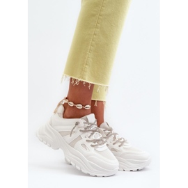 Scarpe sportive con piattaforma bianca bianco 1