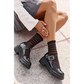 Scarpe da donna in vernice con fibbia Lakier Nera nero 1