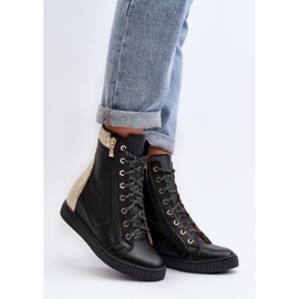 Zazoo Sneakers con zeppa da donna nere nero 1