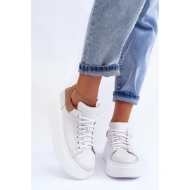 Lemar Scarpe Sportive Su Un'enorme Piattaforma Bianca/Cappuccino 1