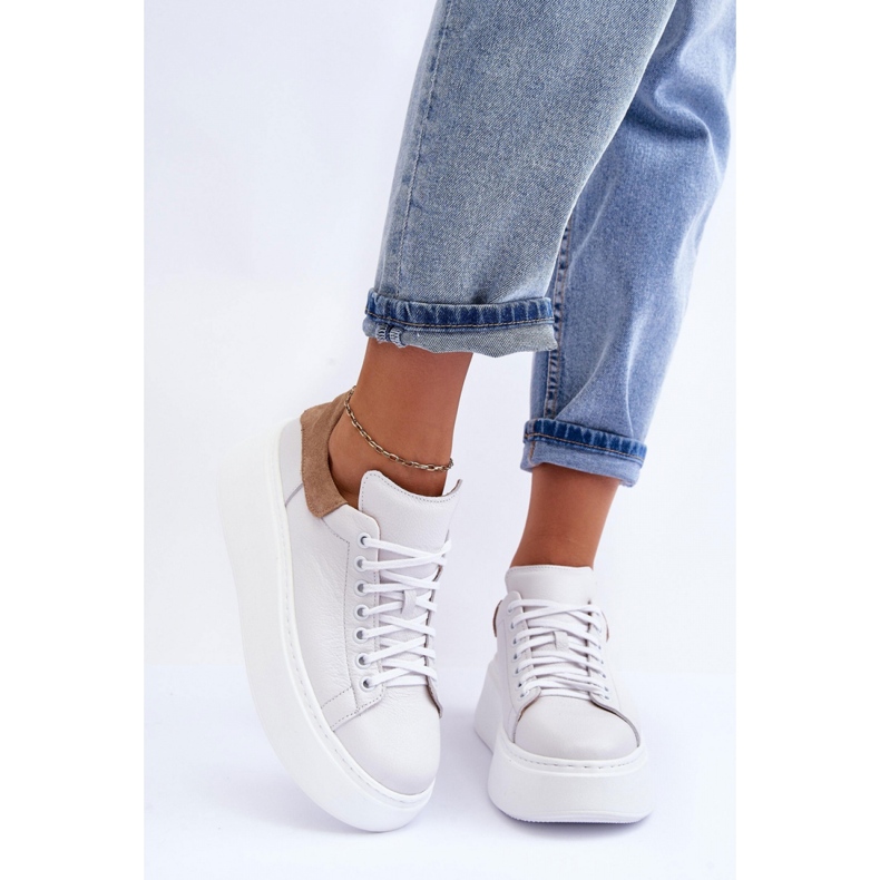 Lemar Scarpe Sportive Su Un'enorme Piattaforma Bianca/Cappuccino bianco 1