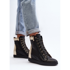 Zazoo Sneakers con zeppa da donna nere nero 2