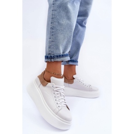 Lemar Scarpe Sportive Su Un'enorme Piattaforma Bianca/Cappuccino bianco 2
