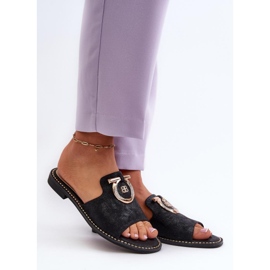 Infradito da donna con decorazione S.Barski Black nero 1