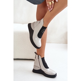 Stivaletti da donna sulla piattaforma S.Barski Light Grey grigio 1
