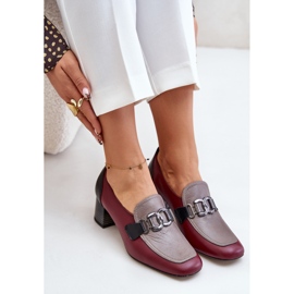 Décolleté da donna con decorazione Laura Messi Bordeaux rosso 1