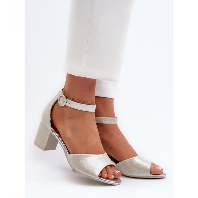 Sandali con tacco alto da donna Vinceza Silver grigio 1