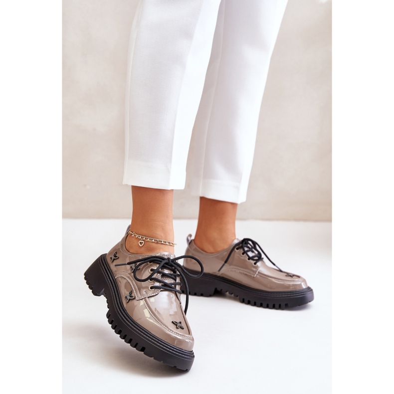 Scarpe da donna con decorazioni Beige Scuro 1