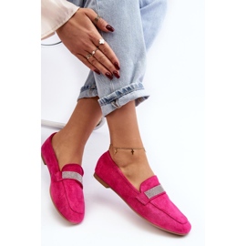 Mocassini da donna con strass Fucsia rosa 1
