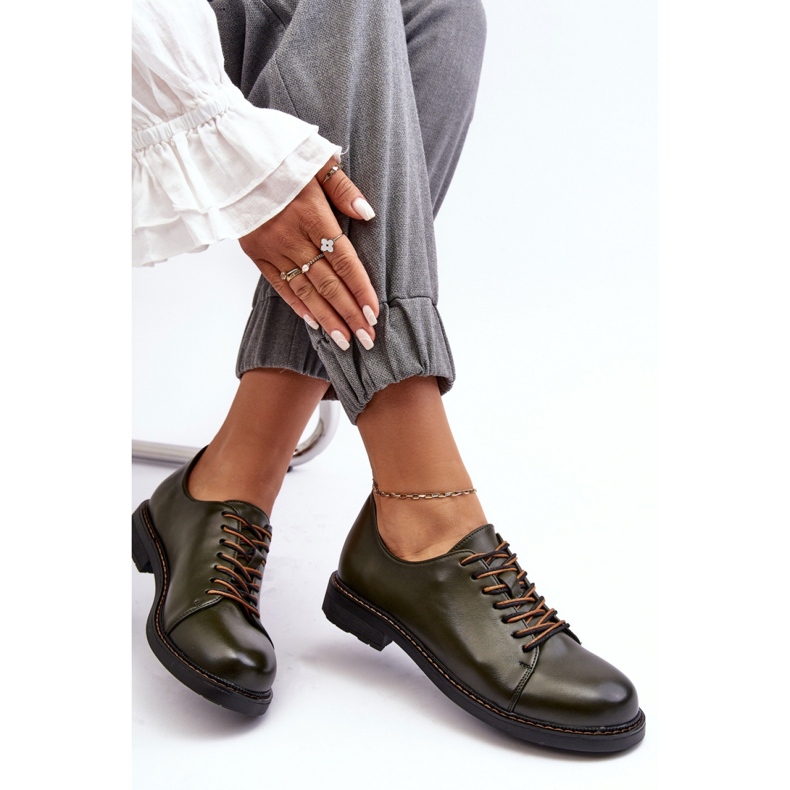 Scarpe stringate da donna verdi verde 2
