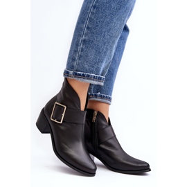 Stivaletti da donna con tacco basso Nero 1