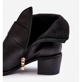 Stivaletti da donna con tacco basso Nero 2