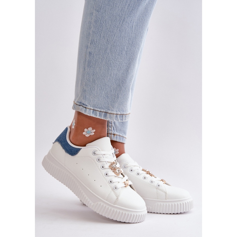 Sneakers da donna con spille Bianco/Blu bianca 1