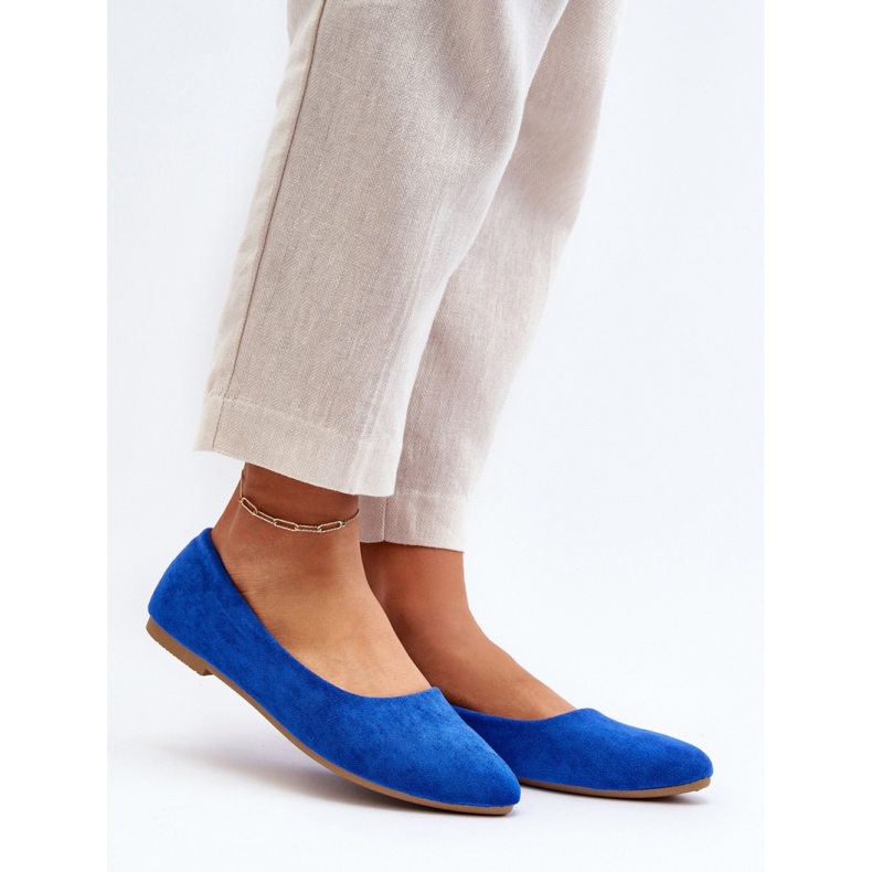 Ballerine da donna in camoscio blu 1