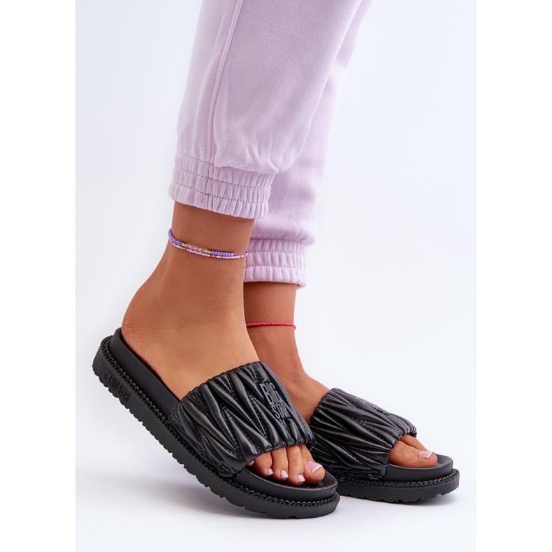 Infradito da donna con volant Big Star Black nero 1