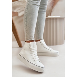 Sneakers da donna sulla piattaforma Big Star White bianco 1