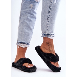 Infradito da donna in pelliccia Nere nero 1