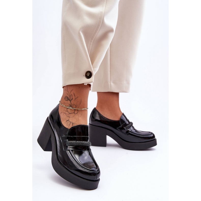 Scarpe con tacco alto con decorazione Nera nero 1