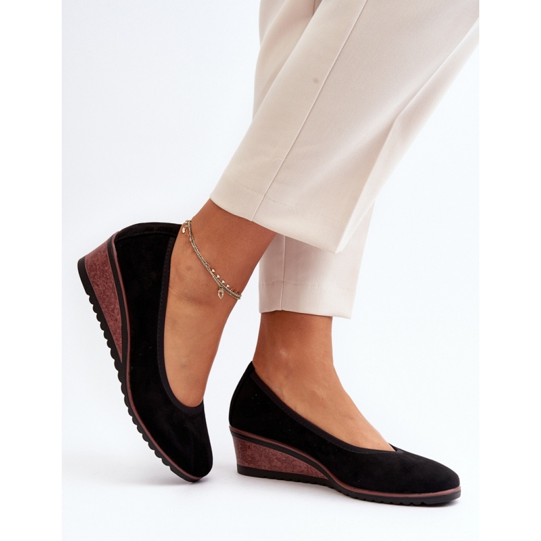 Scarpe con zeppa nere da donna nero 2