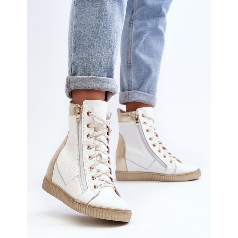 Zazoo Sneakers con zeppa bianche bianca 2