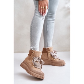 Caldi stivali con plateau marroni marrone 1