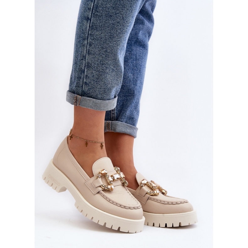 Eleganti mocassini da donna Chebello Beige 1