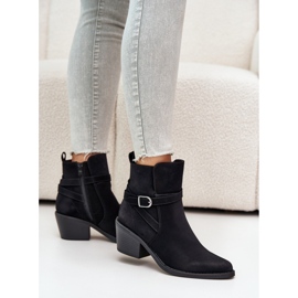 Stivali da cowboy neri con tacco alto nero 1