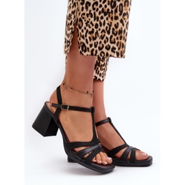 Sandali con tacco da donna Neri nero 1