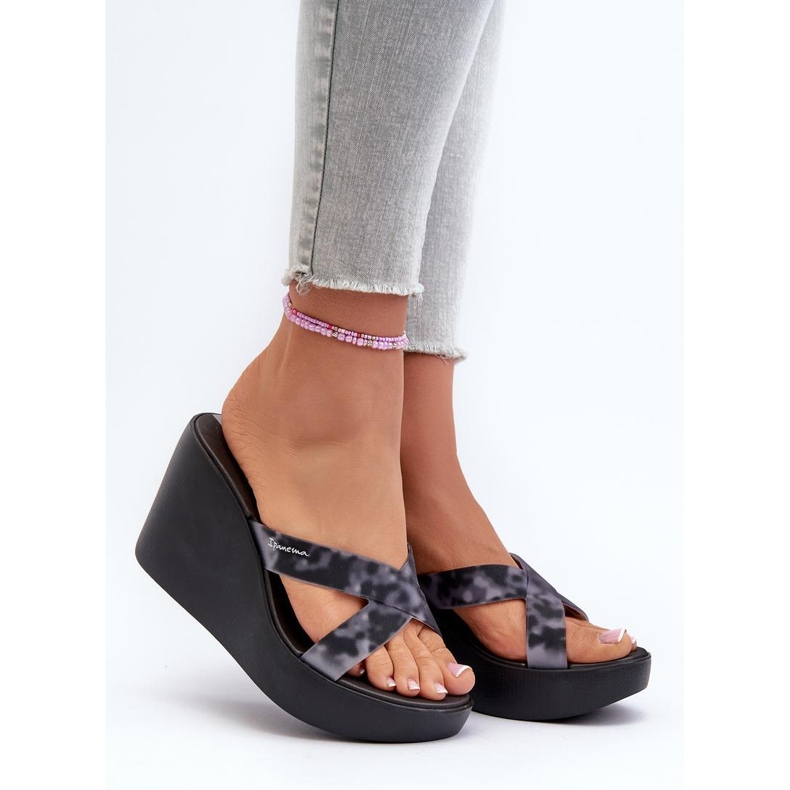 Sandali con zeppa da donna Ipanema Neri nero 1