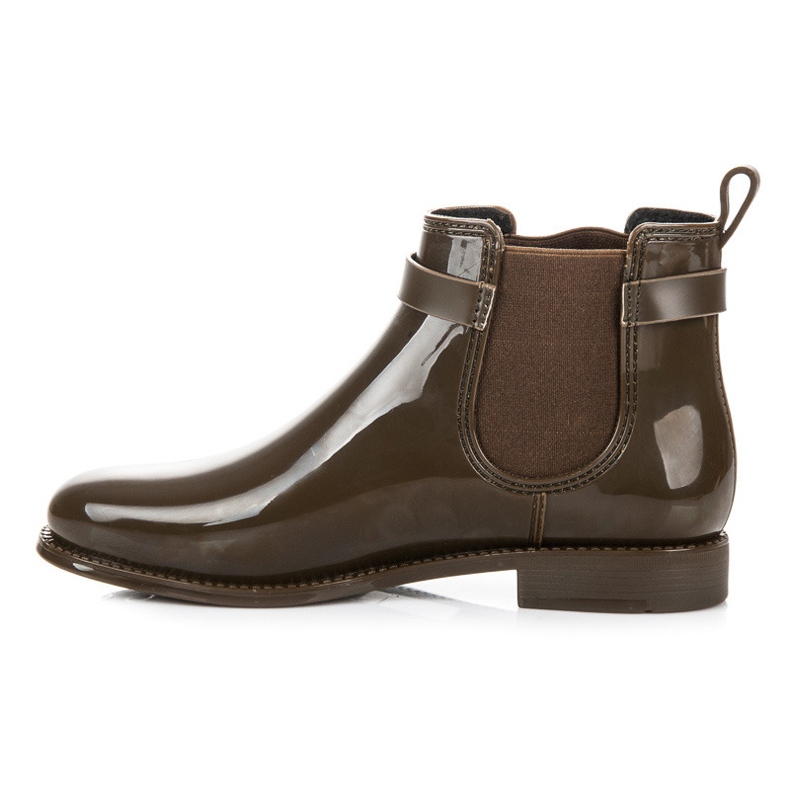 Ideal Shoes Stivali di gomma con frange verde 1