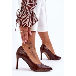 Step in style Scarpe con tacco alto Modello Lewski Shoes 2659 Marrone Wąż - Entra con stile 2