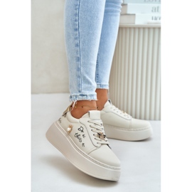 Vinceza Sneakers da donna realizzate in pelle colore Beige naturale 1