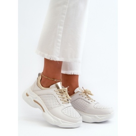 Sneakers leggere da donna BIANCO/Oro 1