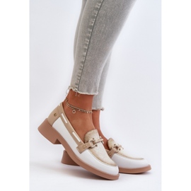 Mocassini da donna Maciejka Bianco/Beige 1