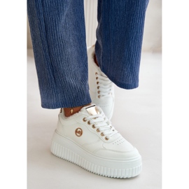 Scarpe sportive con fondo spesso, bianche bianca 1